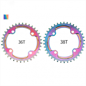 Colorful Bicycle Chain WHEEL Narrow Wide 104 BCD 32/34/36/38T Circular MTB Bike Crankset Plate